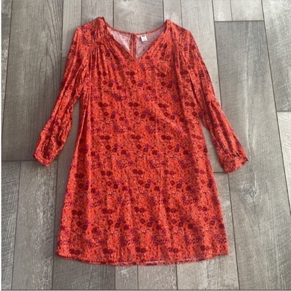 Old Navy Orange Floral Dress Size Small. - Picture 6 of 8